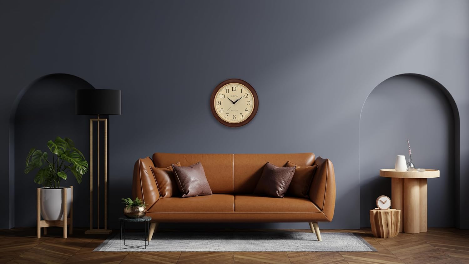 Bulova Atomic Time 2 Analog Wall Clock C5004 | 12.4" Wooden Frame, Sets Time Automatically | Quartz Movement | Battery Operated | Classic Design - Image 4