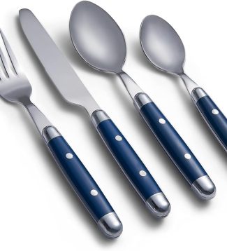 Cambridge Silversmiths, Blue, Jubilee Flatware, Service for 4, 16 Piece Set, Dorm Room Essentials, First Apartment
