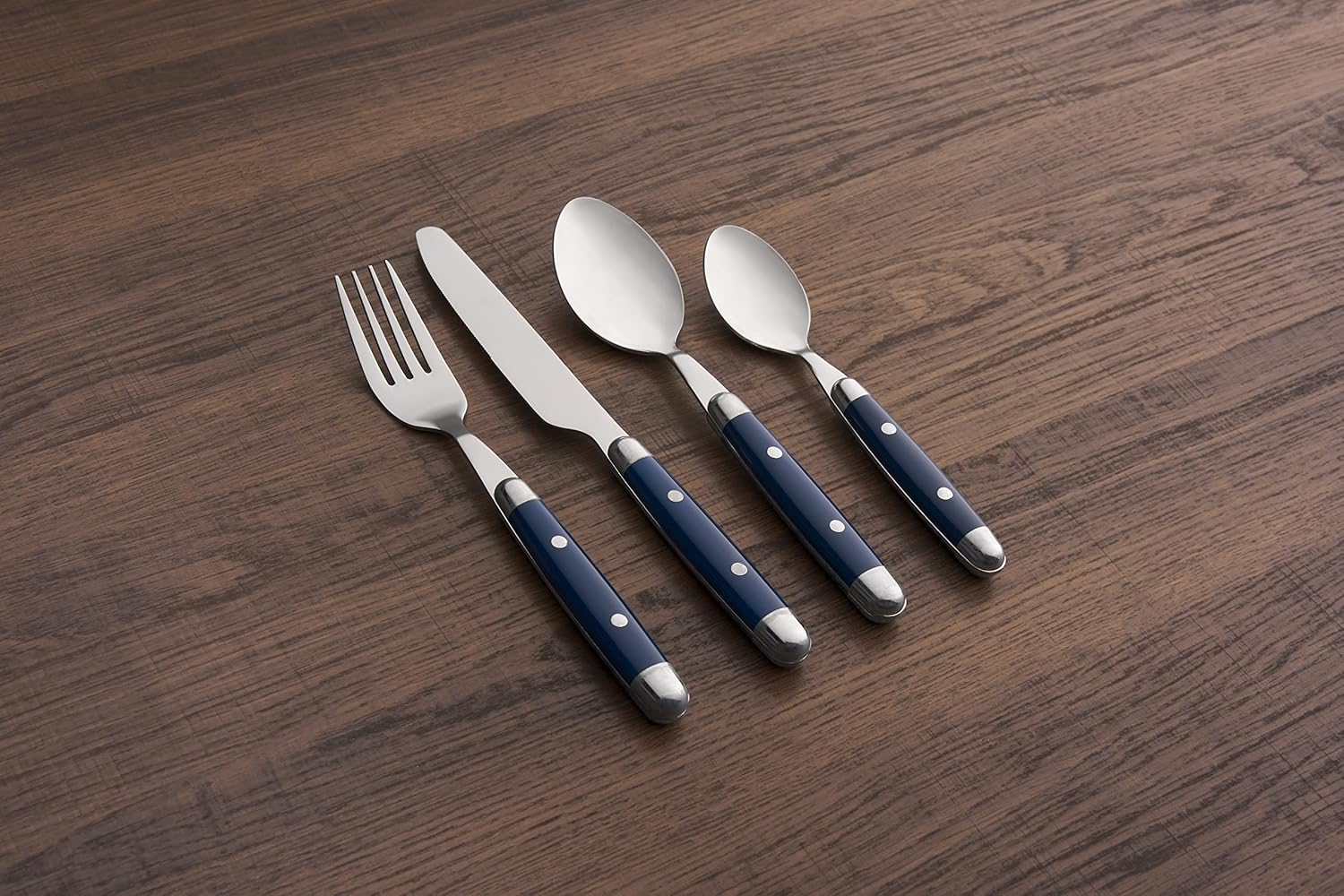 Cambridge Silversmiths, Blue, Jubilee Flatware, Service for 4, 16 Piece Set, Dorm Room Essentials, First Apartment - Image 2