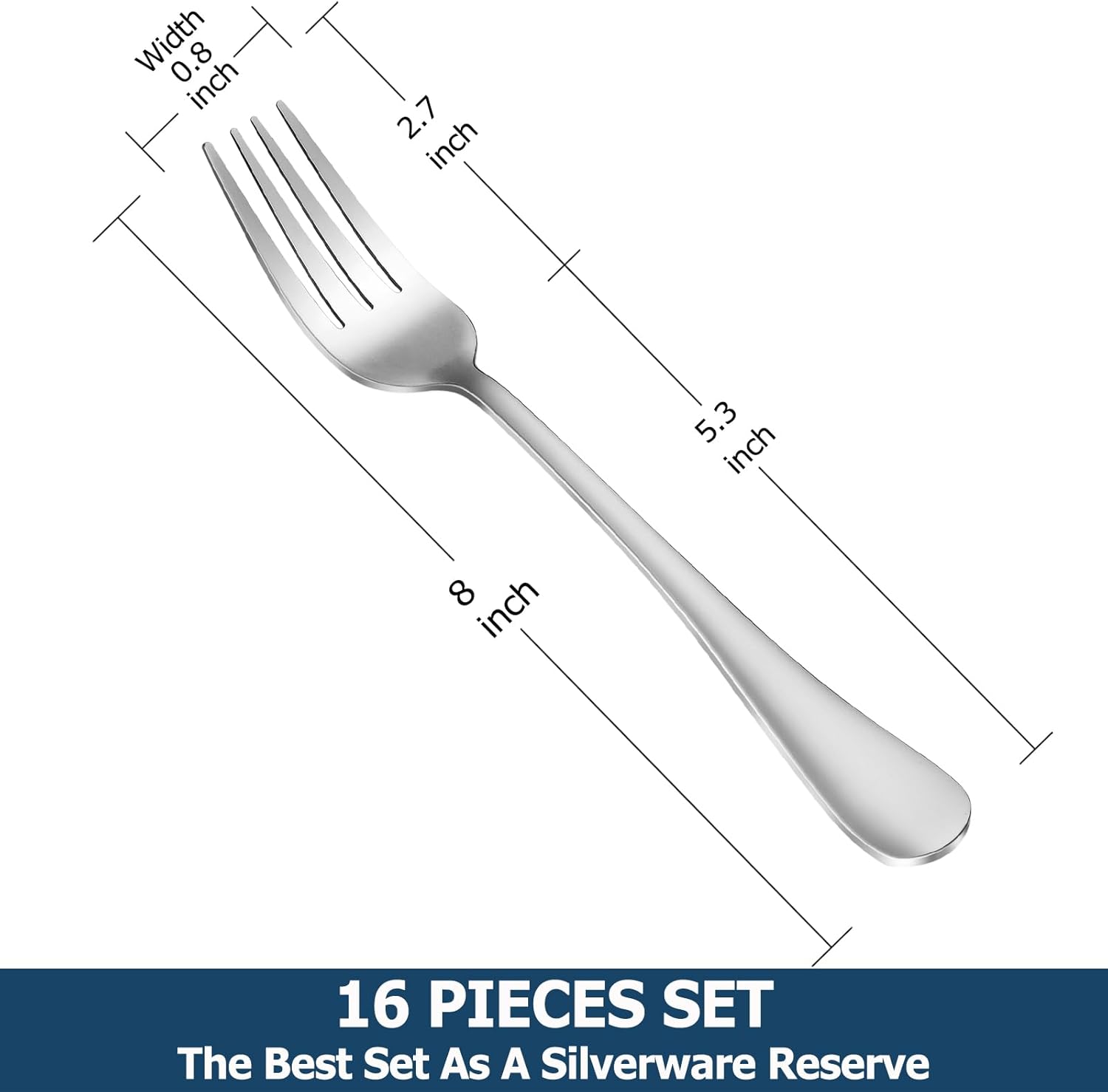 Dinner Forks,Set of 16 Top Food Grade Stainless Steel Silverware Forks,Table Forks,Flatware Forks,8 Inches,Mirror Finish & Dishwasher Safe,Use for Home,Kitchen or Restaurant - Image 2