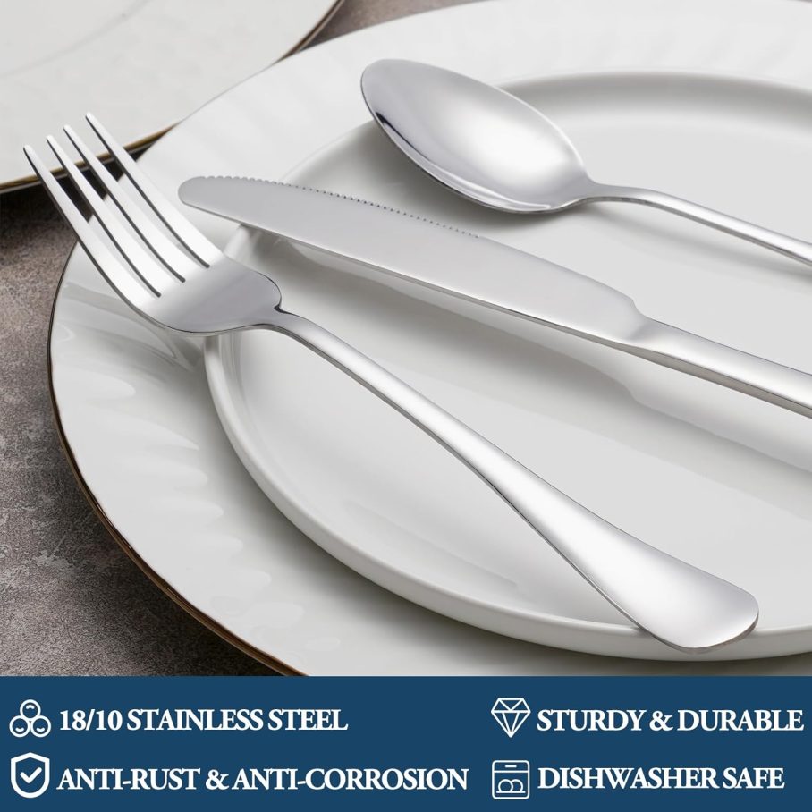 Dinner Forks,Set of 16 Top Food Grade Stainless Steel Silverware Forks,Table Forks,Flatware Forks,8 Inches,Mirror Finish & Dishwasher Safe,Use for Home,Kitchen or Restaurant - Image 3