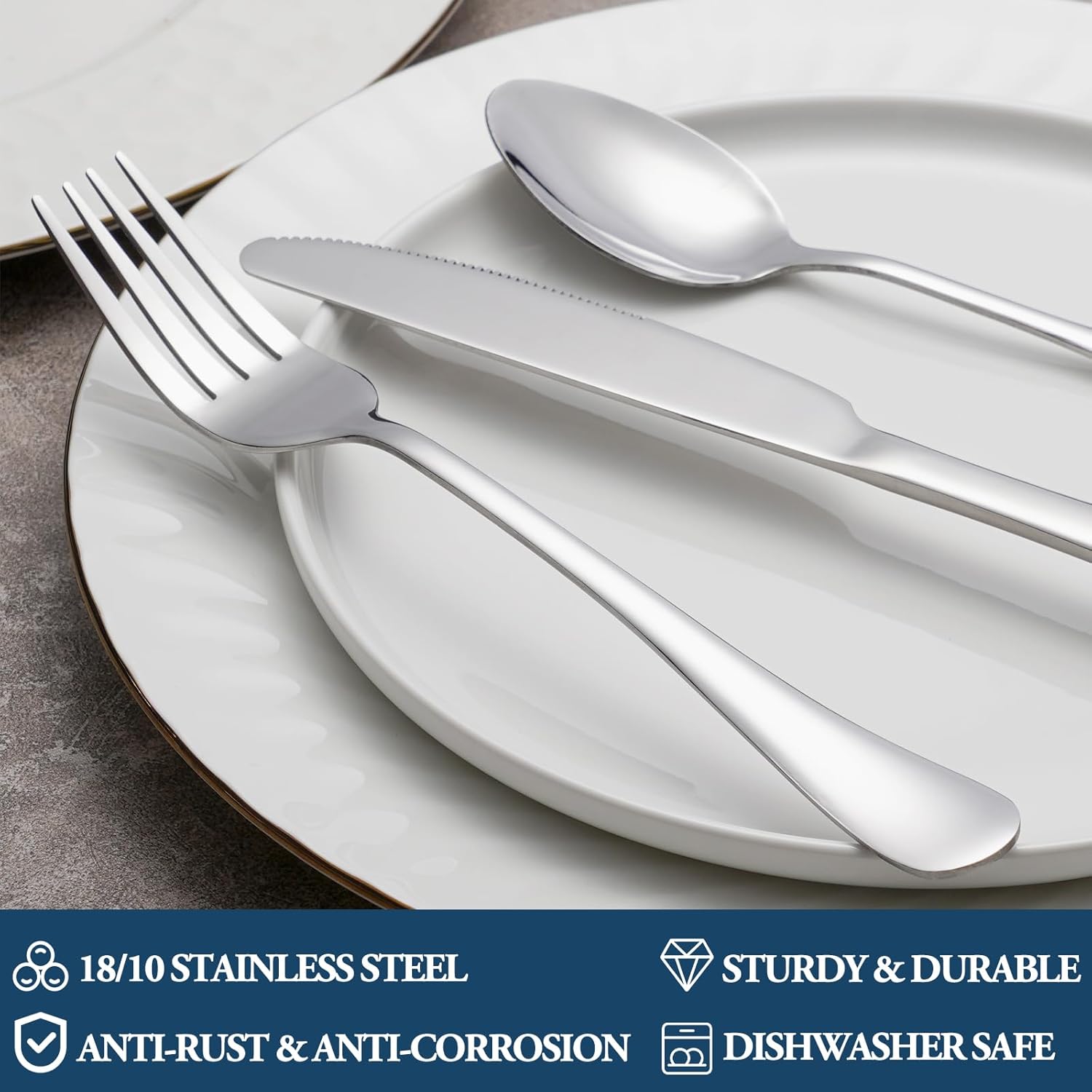 Dinner Forks,Set of 16 Top Food Grade Stainless Steel Silverware Forks,Table Forks,Flatware Forks,8 Inches,Mirror Finish & Dishwasher Safe,Use for Home,Kitchen or Restaurant - Image 3