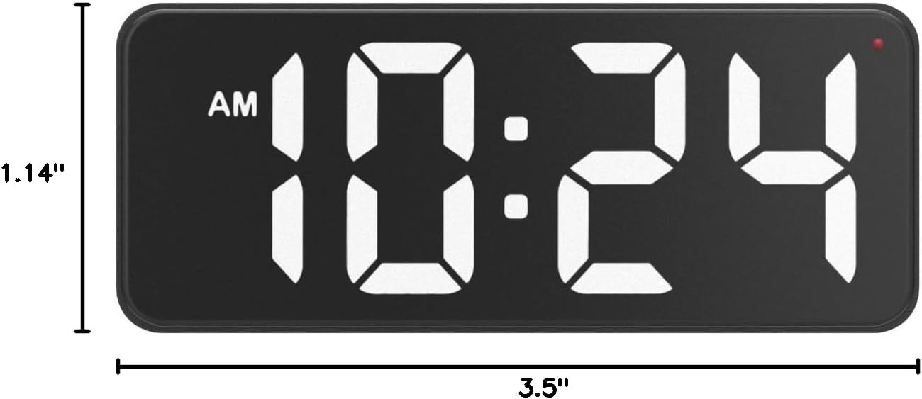 LED Digital Wall Clock with Large Display, Big Digits, Auto-Dimming, 12/24Hr Format, Modern Electric Small Silent Wall Clock for Living Room, Bedroom, Classroom, Farmhouse, Kitchen, Office - White - Image 8