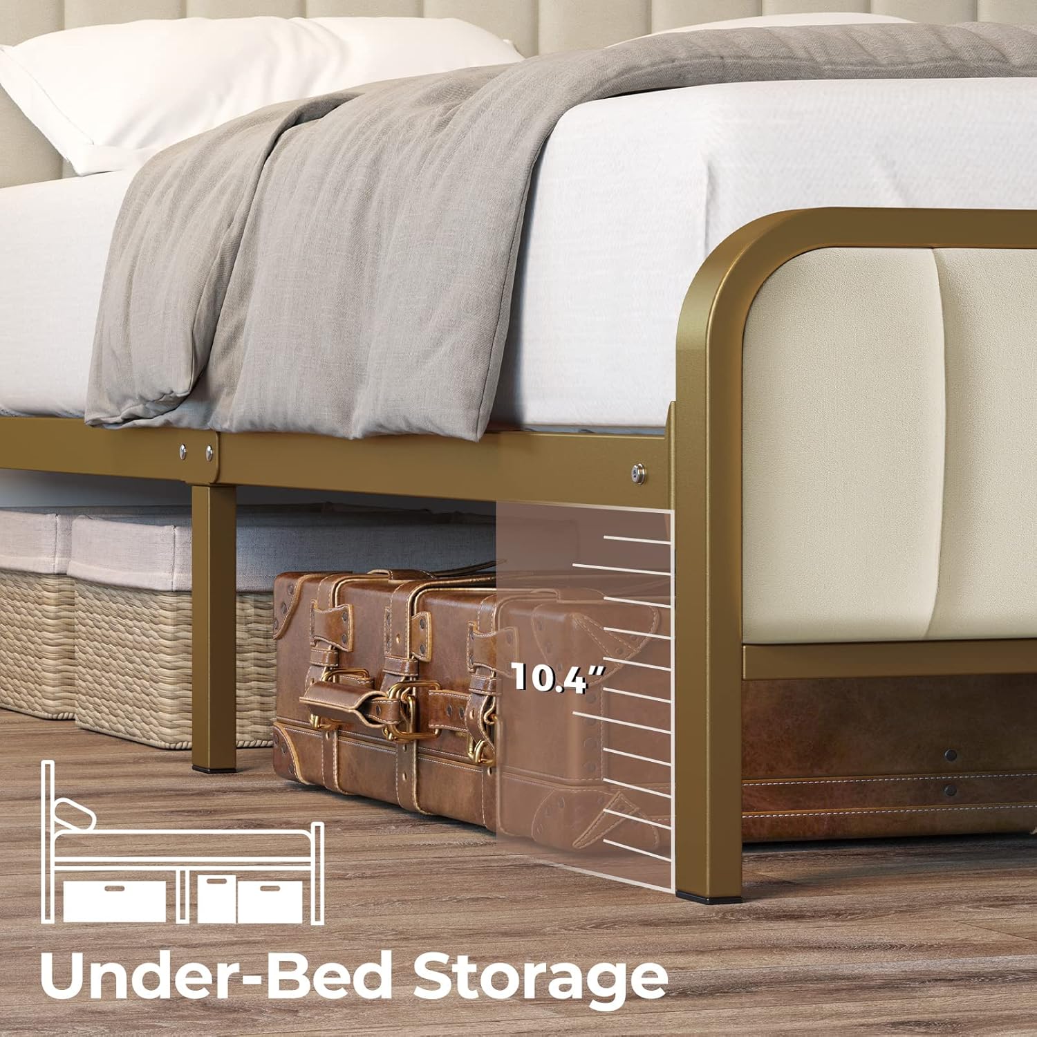 Rolanstar Twin Size Bed Frame with LED Light and Charging Station, 1 - Image 6